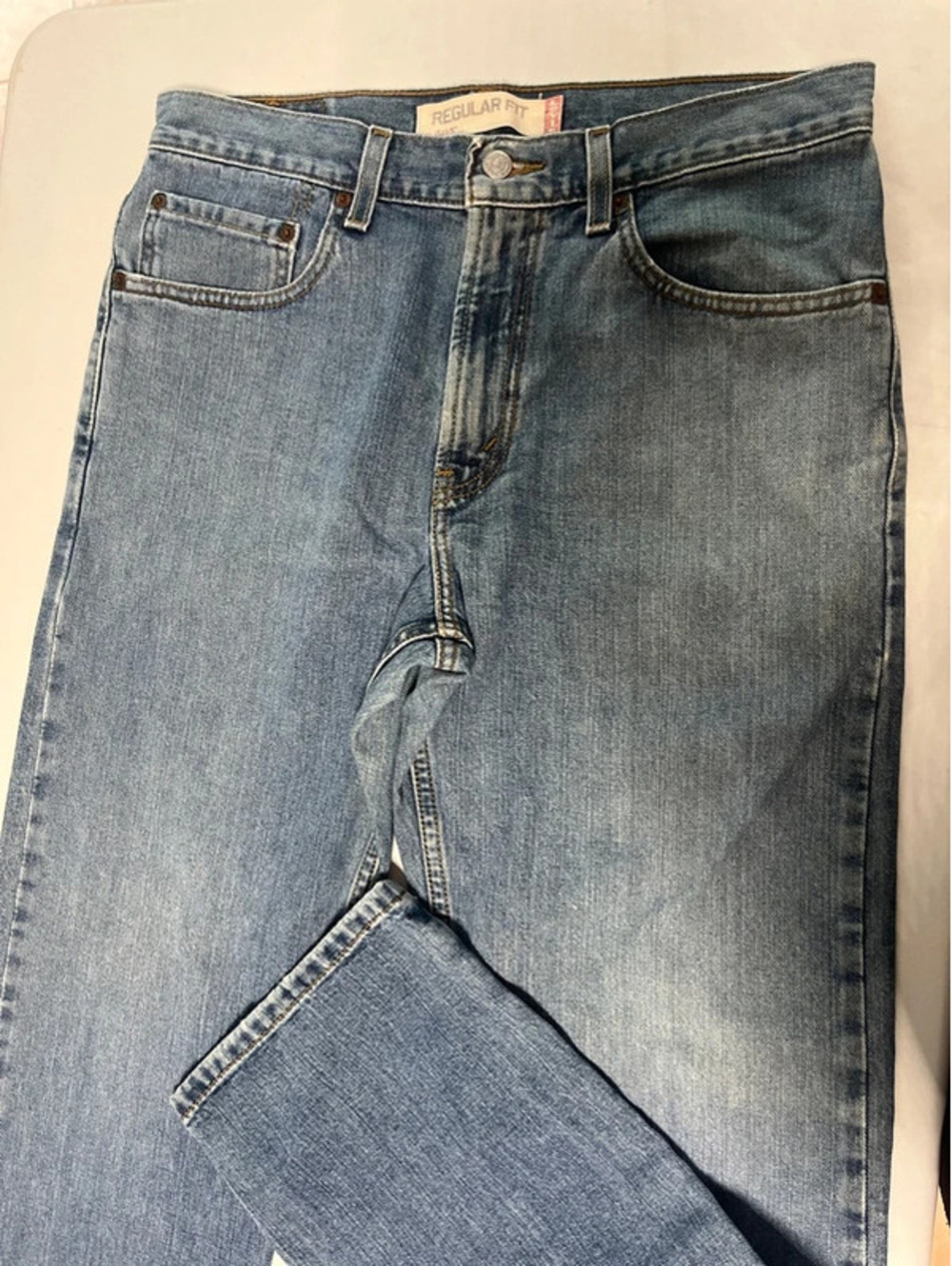 0011 Levi’s 505 Straight Leg Jeans Light Wash Blue W32 L30